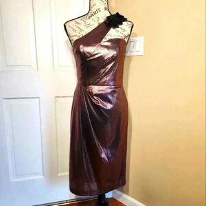 Marchesa Notte metalic lame cocktail dress, size 4